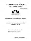 ANTECEDENTES Y CAUSAS DEL MOVIMIENTO ESTUDIANTIL DE 1968