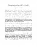 Educación Inclusiva desde la exclusión