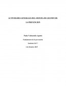TAREA: ACTIVIDADES GENERALES DEL SISTEMA DE GESTION DE LA PREVENCION