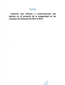Factores que influyen y consecuencias que afectan en el aumento de la inseguridad en las colonias de Chetumal de 2014 a 2015. Página 3