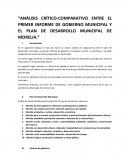 Análisis crítico-comparativo entre el primer informe de gobierno municipal y el plan de desarrollo Municipal de Morelia