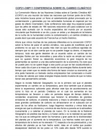 CONFERENCIA SOBRE EL CAMBIO CLIMÁTICO. Página 1
