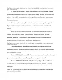 Capacidad de un proceso y su importancia para la organización. Página 1