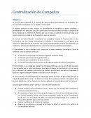 Moldeo de Centralización de Campañas