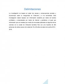 Factores que influyen y consecuencias que afectan en el aumento de la inseguridad en las colonias de Chetumal de 2014 a 2015. Página 10