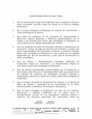 Formato de condiciones para el finiquito de obra