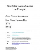 Oro Solar y otras fuentes de Energía.