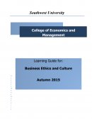 Business Ethic and Culture - Learning Guide