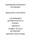 CUALES SON LOS PROBLEMAS MATEMATICOS EN LA ESCUELA.