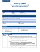 Primer Acercamiento Procesos de Transporte y Mantenimiento