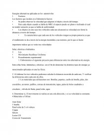 Energías alternativas aplicadas en los automóviles. Página 1