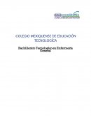 OLEGIO MEXIQUENSE DE EDUCACIÓN TECNOLOGÍCA Bachillerato Tecnologico en Enfermería General
