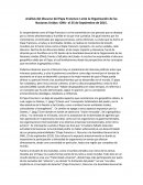 Análisis del discurso del Papa Francisco I ante la Organización de las Naciones Unidas -ONU- el 25 de Septiembre de 2015