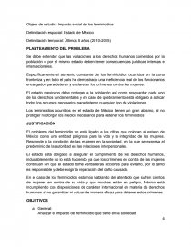 IMPACTO SOCIAL DE LOS FEMINICIDIOS EN EL ESTADO DE MÉXICO (anteproyecto). Página 4