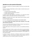 Aprender no es solo acumular información.