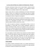 LA EVOLUCIÓN HISTÓRICA DEL DERECHO INTERNACIONAL PRIVADO