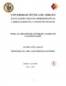 Análisis de la Lectura El Desafío De Generar Valor Con La Innovación