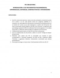 INTRODUCCIÓN A LOS TRATAMIENTOS PSICODINÁMICOS, EXPERIENCIALES, SISTEMICOS, CONSTRUCTIVISTAS E INTEGRADORES. Página 1
