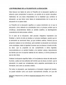 Los problemas de la filosofía de la educación