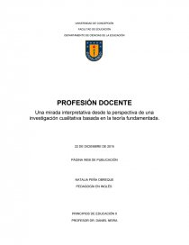Análisis e interpretaciones de los datos Registro y transcripción de frases significativas. Tabla 1: Profesores. Página 1