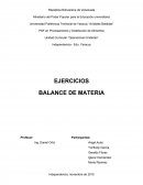 Operaciones unitarias EJERCICIOS BALANCE DE MATERIA