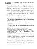 TRABAJO PARA LOS ESTUDIANTES DE LA ASIGNATURA DE PLAN DE DESARROLLO