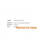 Proyecto Final Introduccion a la Programacion