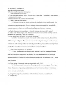ACTIVIDADES SUGERIDAS Mis experiencias con la lectura. Página 1