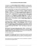 Acta de entrega de prestamo de dinero