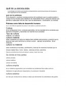 QUÉ ES LA SOCIOLOGÍA Pobreza como falta de desarrollo humano