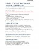 El arte de contar historias: misterios y conocimiento