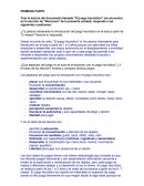 PRIMERA PARTE Tras la lectura del documento llamado "El juego heurístico"