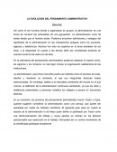 LA EVOLUCION DEL PENSAMIENTO ADMINISTRATIVO
