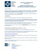 GUÍA DE AUTOMATRÍCULA. PREVENCIÓN DE RIESGOS LABORALES