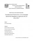Complicaciones físicas de la I.L.E en el Hospital General de Iztapalapa en mujeres de 18 a 24 años, 2015
