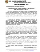 POLICIA NACIONAL RINDIÓ HOMENAJE A SUS HÉROES Y MÁRTIRES INSTITUCIONALES