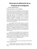 Elaboración de un protocolo de investigación.