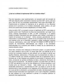 ¿Cuál es la utilidad al implementar SAP en el ámbito militar?. Página 1