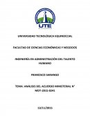 ANÁLISIS DEL ACUERDO MINISTERIAL N° MDT-2015-024