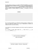 Aviso de rescision laboral al trabajador