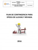 PLAN DE CONTINGENCIA PARA EPOCA DE LLUVIAS Y NEVADA