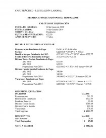 CASO PRACTICO DE LEGISLACION LABORAL. Página 1