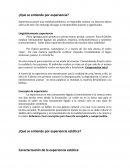 ¿Qué se entiende por experiencia?