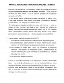 RATIOS O INDICADORES FINANCIEROS (RAZONES / NORMAS)