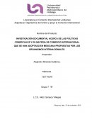 Organismos de Control y apoyo al Comercio Internacional