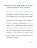 Importancia de la Gestión de Costos Para los Proyectos y las Organizaciones