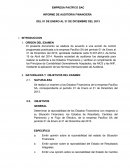 EMPRESA PACÍFICO SAC - INFORME DE AUDITORIA FINANCIERA