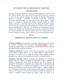 ACTA CONSTITUTIVA DE ASOCIACION CIVIL COMUNITARIA