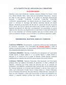 Acta constitutiva de asociacion civil comunitaria