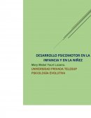 DESARROLLO PSICOMOTOR EN LA INFANCIA Y EN LA NIÑEZ.